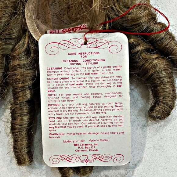 Vintage Lot of 2 Doll Wigs Bell Ceramics Julia Long Curls + unmarked Ringlets - Picture 2 of 6